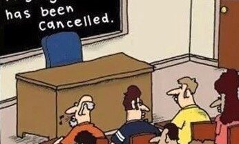 Tonight’s English as a second language class has been cancelled. – comic