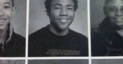 Donald Glover Star Wars shirt yearbook photo